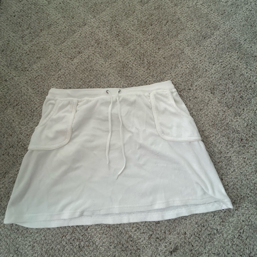 Kim Rogers White Midi Skirt with Drawstring Pockets